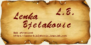 Lenka Bjelaković vizit kartica